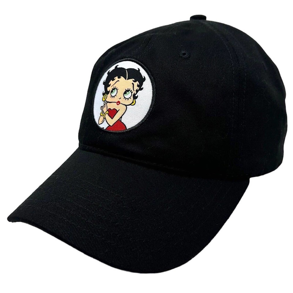 Betty Boop Unisex Officially Licensed Retro Stitch Patch Hat Cap in Black